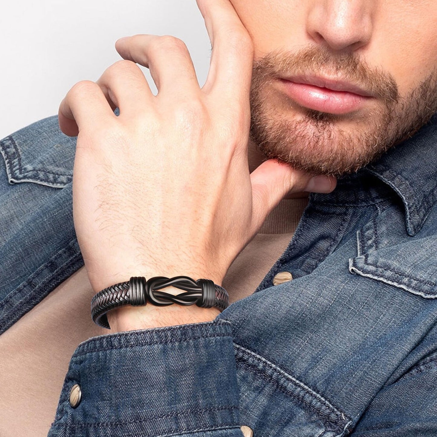 JoycuFF Birthday Gifts for Son from Mom, To My Son Christmas Valentines Day Fathers Day Anniversary Birthday Gifts Mens Knot Bracelet from Mom