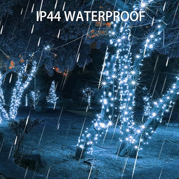 Dazzle Bright 66FT 200 LED Christmas Lights, Christmas String Lights Plug in with 8 Modes, Waterproof Christmas Decorations for Xmas Indoor Outdoor Party Home Tree Decor, White
