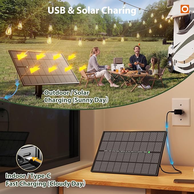 addlon 200FT(192+8) Solar String Lights Outdoor Waterproof 6W Panel with USB Port & Remote Control Solar Powered Patio Lights for Outside with 68 LED Dimmable Bulbs for Porch Garden Deck Halloween