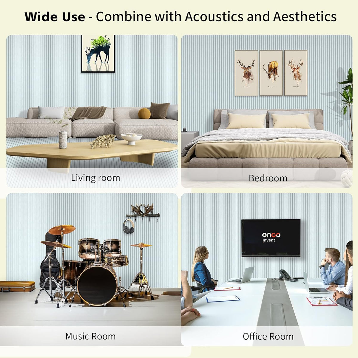 Acoustic Panels,5 Pack Sound Panels Noise Reducing for Walls,48"x24"x0.4" Soundproof Wall Panels,High-Density Acoustic Wall Panels,Decorative Wall Sound Absorbing Panel,White