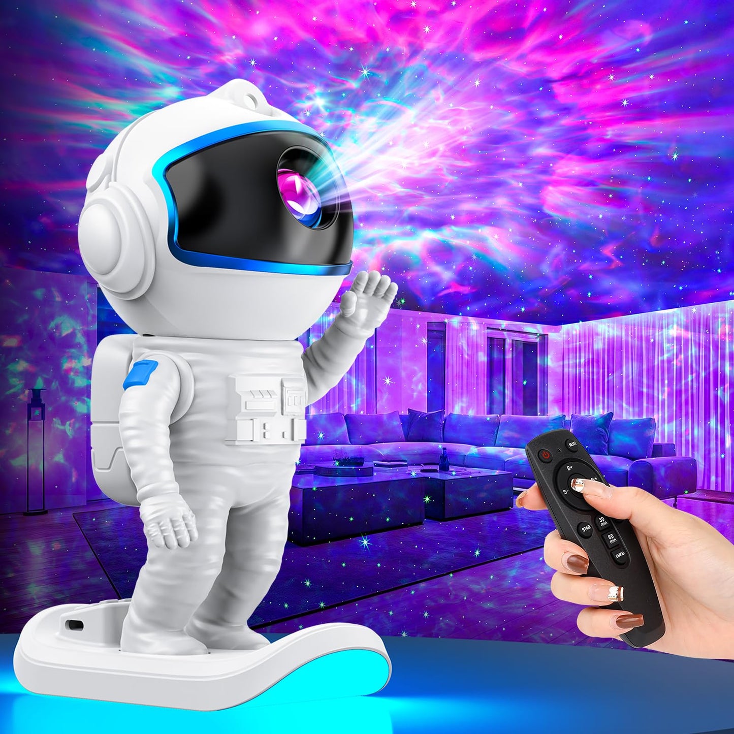 Galaxy Projector, Star Projector Night Light with Timer and Remote for Bedroom, Kids Room Decor, Adjustable Head Angle Nebula Ceiling Lamp, Gifts for Adults, Teens, Christmas, Birthday