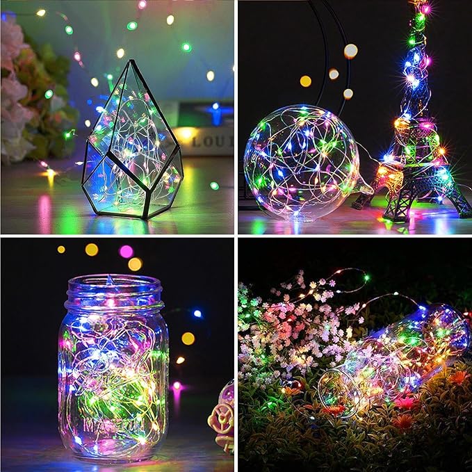 kolpop 30 Pack LED Fairy Lights Battery Operated, Mini Twinkle String Lights Battery Powered Waterproof for Christmas Mason Jars Party,Multicolour
