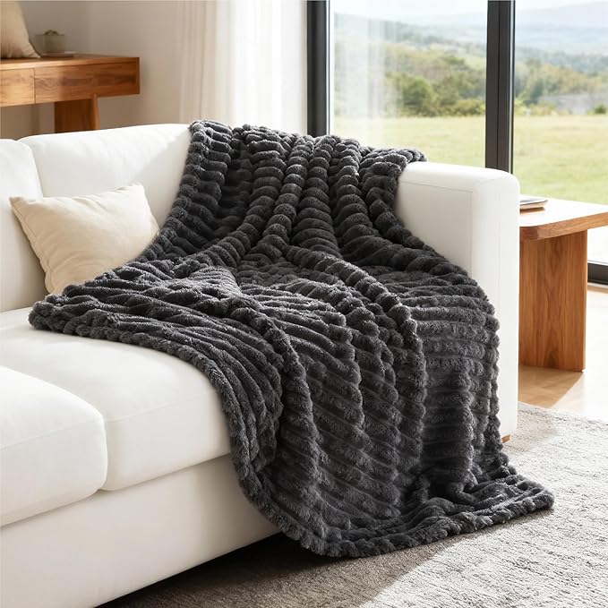 Bedsure GentleSoft Grey Twin Blanket for Bed - Super Soft Cozy Blankets for Women, Cute Large Blanket for Girls, 66x90 Inches