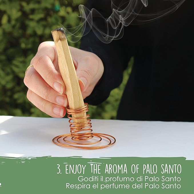 PALOSANTO - Palo Santo Incense Sticks Especial 10cm 3,94in - 3 Pack - Large Organic Palo Santo Sticks Strong Aroma - Wild Harvested Holy Sticks 2cm Thick - Palo Santo Wood Bursera Graveolens
