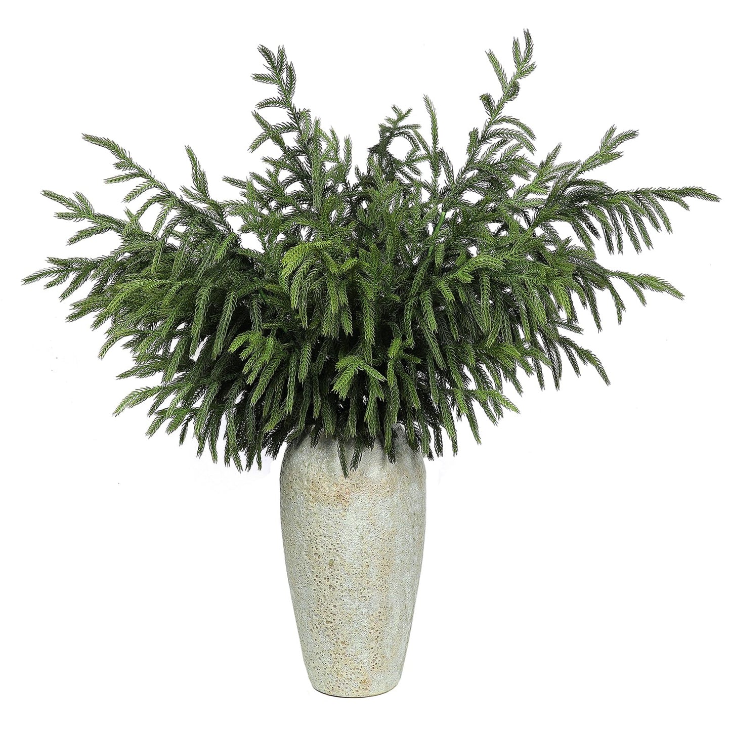 YXZZWL 4 Pcs Christmas Norfolk Pine Branches, 36 Inch Real Touch Artificial Norfolk Pine Branch Faux Cedar Pine Stem Fake Greenery Pine Picks for Vase DIY Garland Wreath Home Garden Decoration