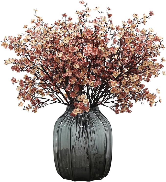 Babys Breath Silk Artificial Flowers Bulk 20pcs for Fall Decor Fake flower bouquet Bulk for Home Kitchen Indoor Bouquet Floral Arrangement Table Centerpieces Party Decor(Beige Brown 20pcs)