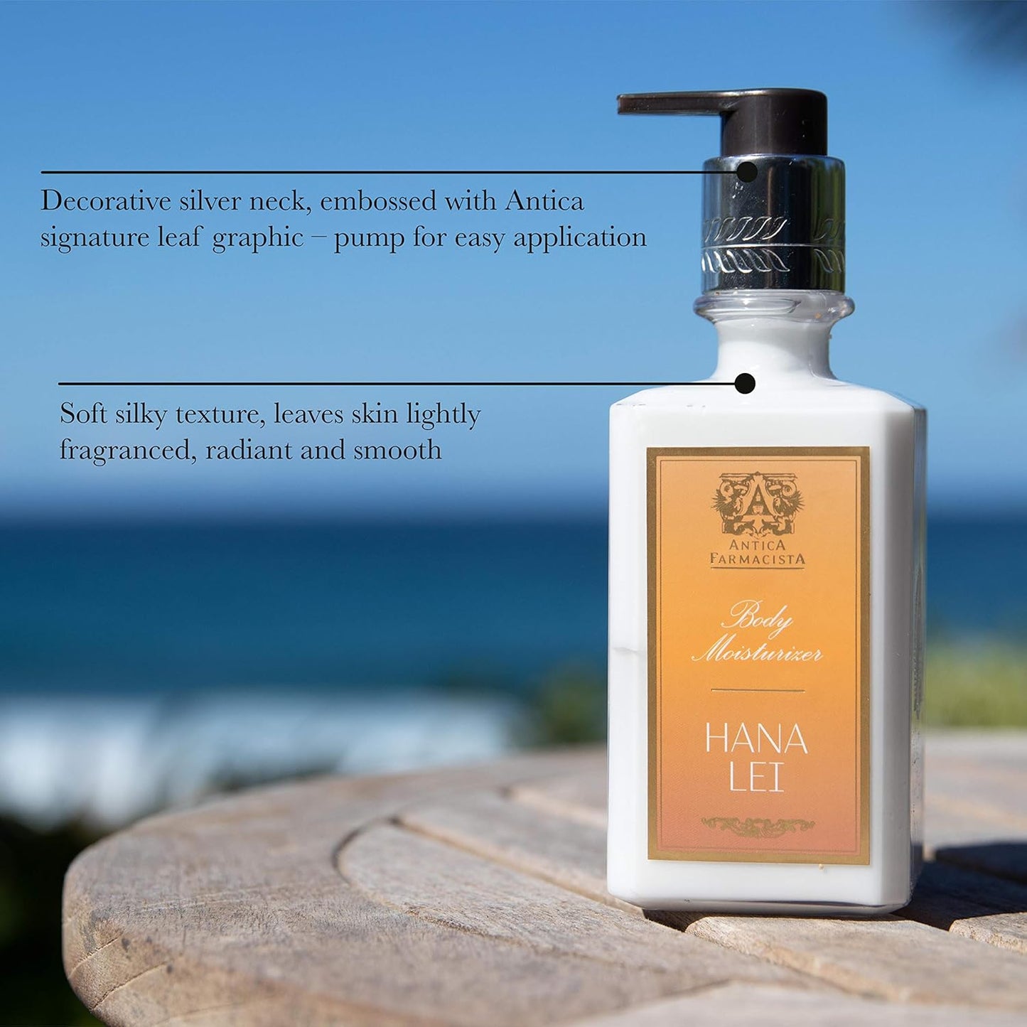 Antica Farmacista Body Moisturizer - Moisturizing Scented Lotion - Premium Body Moisturizer - Luxury Gift for Women & Men - Hand & Skin Hydration - Bergamot & Ocean Aria, 10 Fl Oz