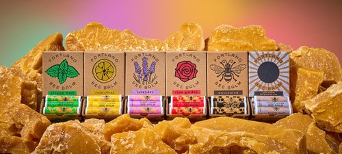 Portland Bee Balm All Natural Handmade Beeswax Based Lip Balm, Lavender 24 Count