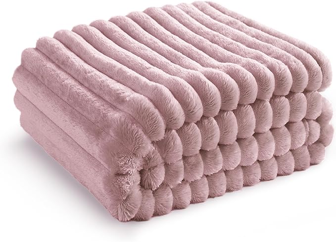 Bedsure GentleSoft Pink Fleece Blanket for Couch - Cozy Soft Blankets for Women, Cute Small Throws for Girls, 50x70 Inches