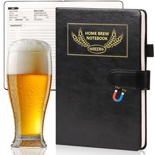 DOSTATNI Home Brew Notebook Leather Beer Recipe Book With Magnetic Buckle 5.8’’ x 8.3’’ Beer Making Book Craft Beer Gifts 70 Pages Beer Tasting Journal for Homebrewers Craft Beer Enthusiasts