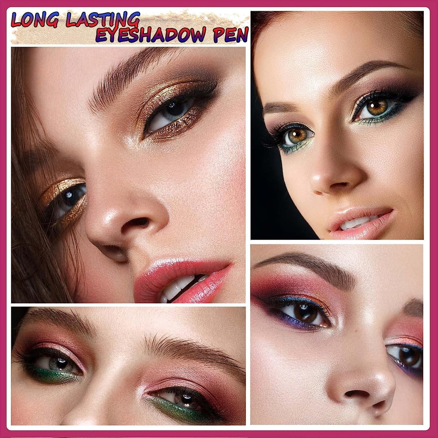 Eyeshadow Stick And Sponge Makeup Brush Cream Shimmer Smooth Shadow Pencil Eyeliner Long Lasting Waterproof Eye Shadow Highlighter Stick Hypoallergenic Multi-Dimensional Eyes Look (# 02)