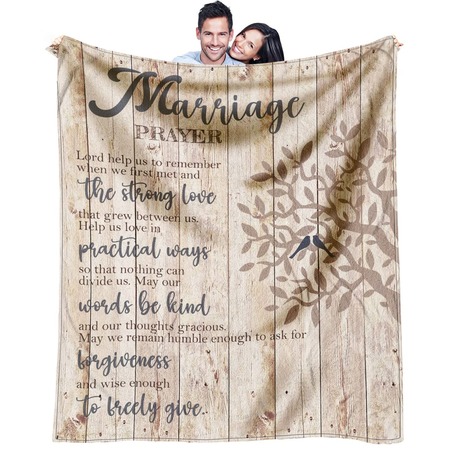 Dfaqehk Wedding Gifts for Couples 2025, Bridal Shower Gift for Bride to Be, Best Bride Gifts for Wedding Day, Unique Newlywed Gifts for Couples, Marriage Prayer Throw Blanket 60 x 50 Inch