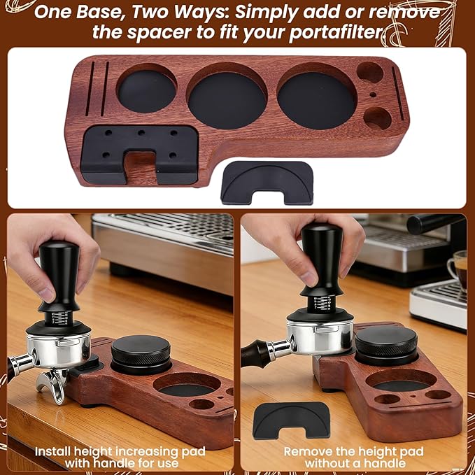 9 Pack Espresso Tamper Station&Coffee Distributor Tamper&Espresso WDT Stirrer&Coffee Tamping&Brush&Coffee Dosing Funnel&Espresso Puck Screen, Latte Art pen and Towel (58 mm)