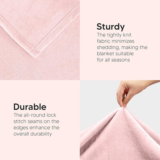 Utopia Bedding Fleece Blanket Full Size Pink 300GSM Luxury Fuzzy Soft Anti-Static Microfiber Bed Blanket (90x84 Inch)