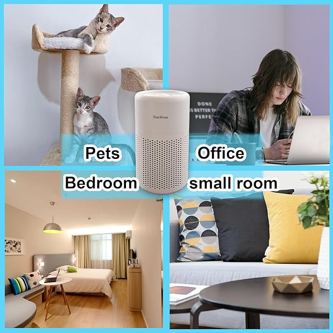 Small Portable Air Purifier for Home/Office/Kitchen/Car/Pet Bedroom, Mini Portable HEPA Air Purifiers for Small Space