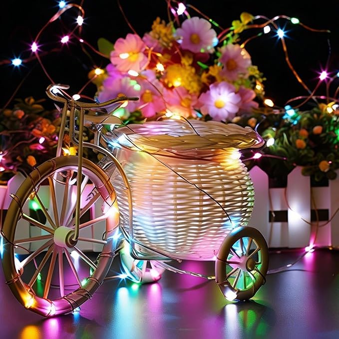 6 Pack Easter Fairy Lights Battery Operated - Easter Decor 7ft 20 LED Copper Wire Mini pastel String Light Firefly for Mason Jars DIY Crafts Christmas Wedding Party Centerpiece Table Easter Decor