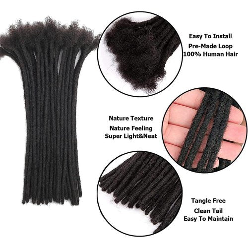 Loc Extensions Human Hair For Women Men 30 Strands Of 14Inch 0.6cm Thickness Full Handmade Permanent Dreadlock Extensions Human Hair An Be Dyed Bleached Curled