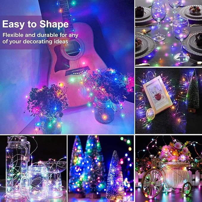 kolpop 30 Pack LED Fairy Lights Battery Operated, Mini Twinkle String Lights Battery Powered Waterproof for Christmas Mason Jars Party,Multicolour