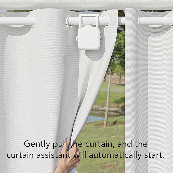 Bewinner Bewinner Automatic Curtain Opener Solar Powered, Smart Curtain Motor with APP & Remote Control, Compatible with Roman Rod U I Track, Voice Control for Home, Timed Auto Curtains Closer