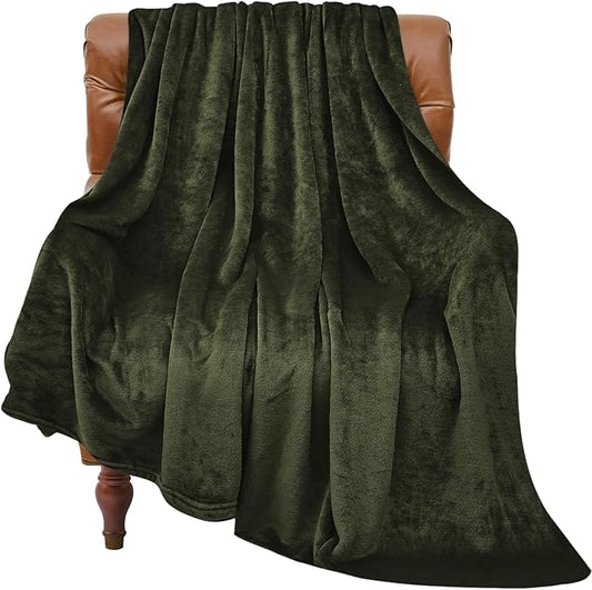BEDELITE Fleece Blanket Twin Size Olive Green Throw Blankets for Couch & Bed, Luxury Plush Cozy Fuzzy Blanket 60x80 inches, Super Soft Warm Lightweight Throw Blanket for Travel Camping