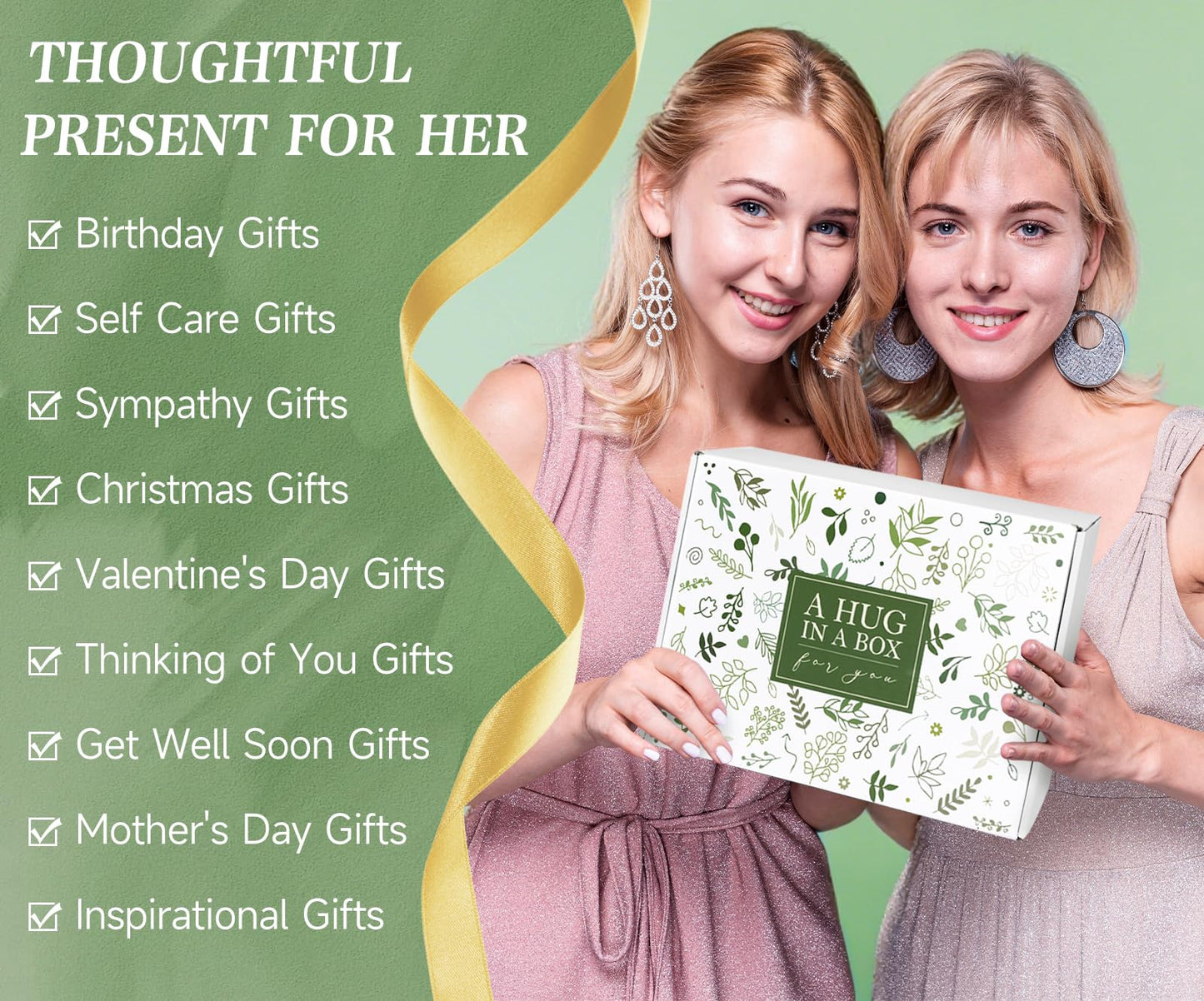 Self Care Gifts for Women, Get Well Gifts for Women, Sympathy Gift Baskets, Get Well Soon Care Package, Encouragement Inspirational Gift Baskets, Sending Hug (Ivory)