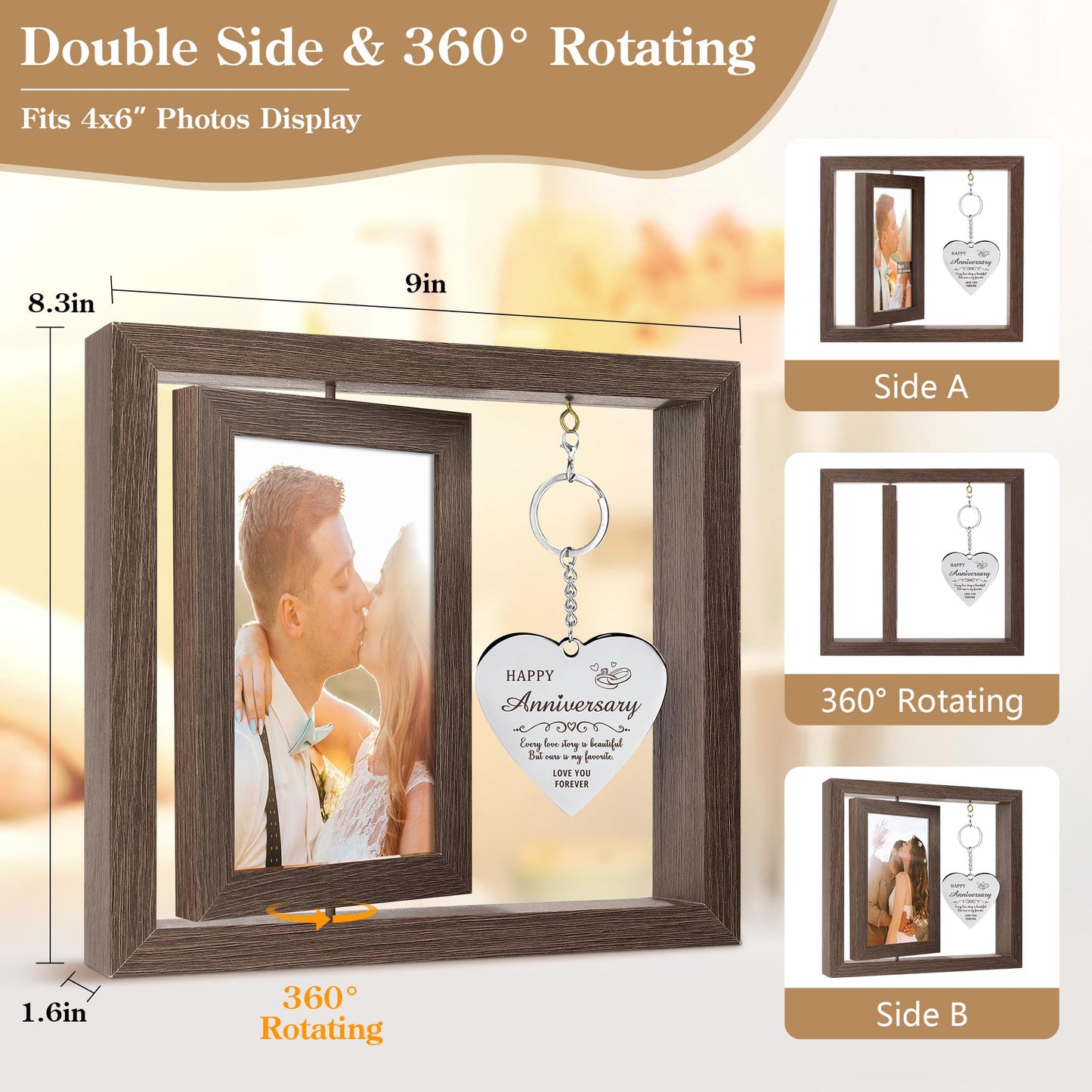 Happy Anniversary Picture Frame Gifts for Women Anniversary Wedding Frames for The Couple Wedding Gifts Anniversary Photo Frame Gift for Him Happy Aniversario Decorations Gift for Wife Girlfriend Her