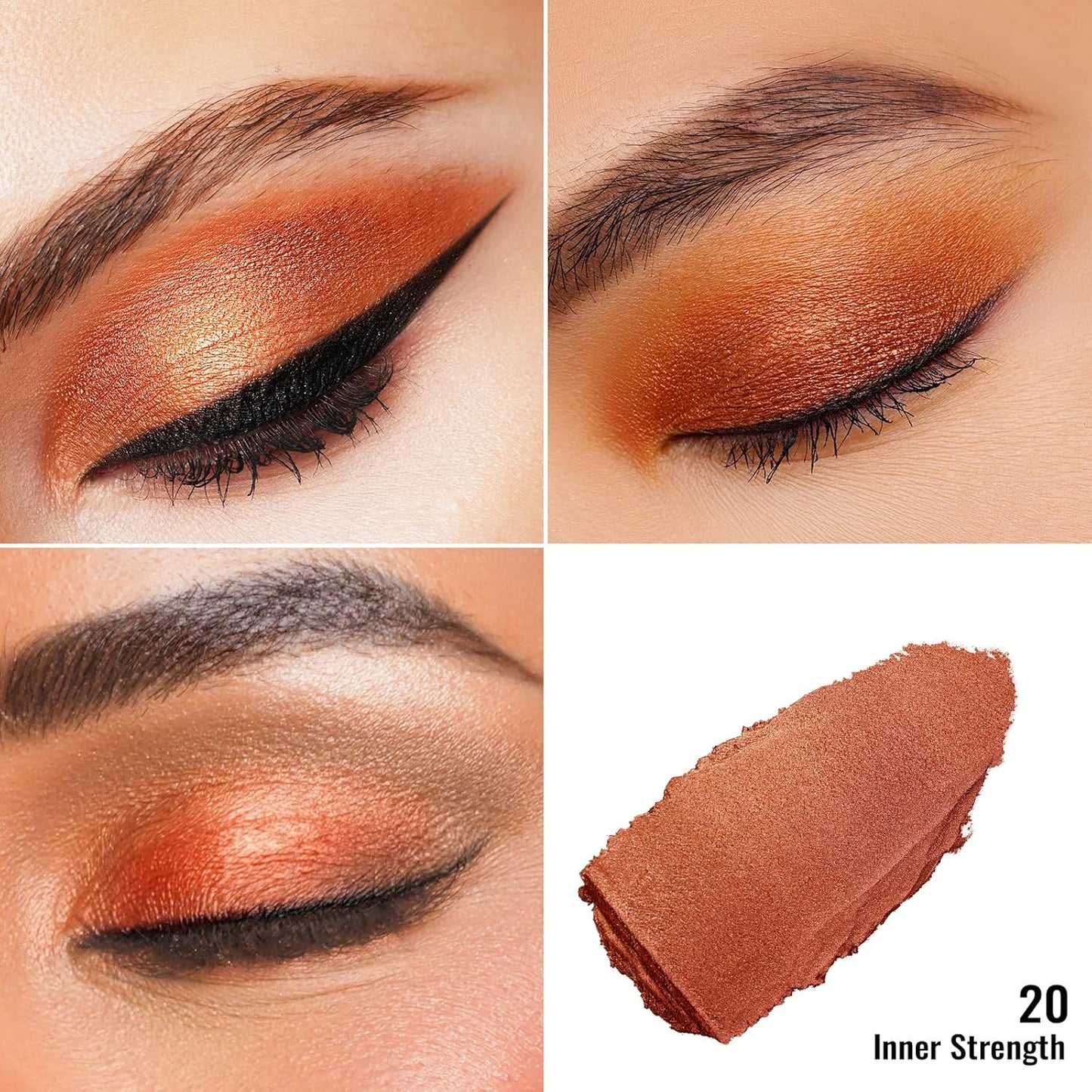 Oulac Copper Eyeshadow Cream - Highly Pigmented Natural Eyeshadow with Moisturizing Formula, Waterproof & Long Lasting, Shimmer Glitter Eye Makeup. 6g (20)