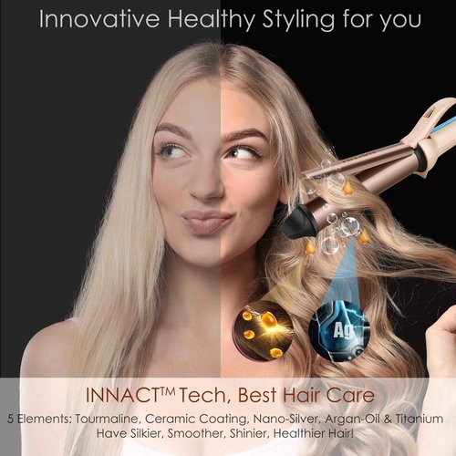 NITION Hair Dryer with Diffuser and 1 1⁄4 inch Argan Oil Curling Iron Set