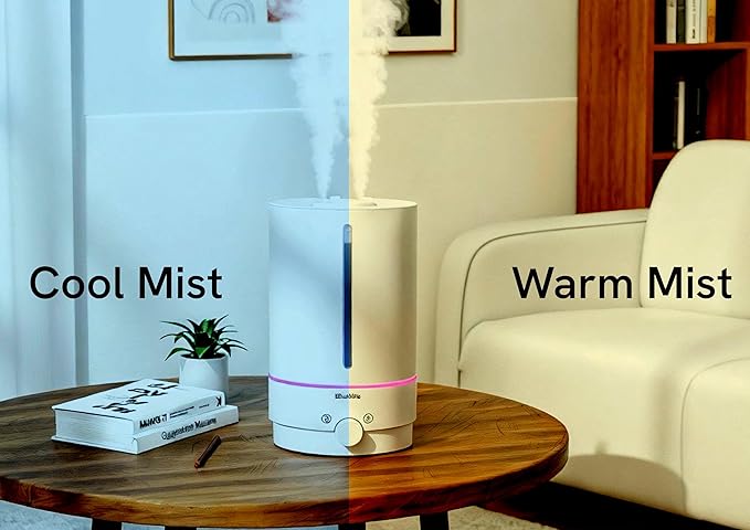 BlueHills Premium Set of Two Large 5000 ML XL and 2500 ML Essential Oil Diffusers Humidifier Combo for Large Room Home with Décor LED Lights Great Gift – Value Pack of White and Dark Wood Grain