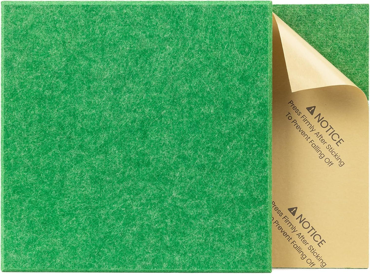22 Pack Self-Adhesive Acoustic Panels, 12" X 12" X 0.4" High-Density Sound Proof Foam Panels for Walls, Soundproof Wall Panels for Home & Office (Green)