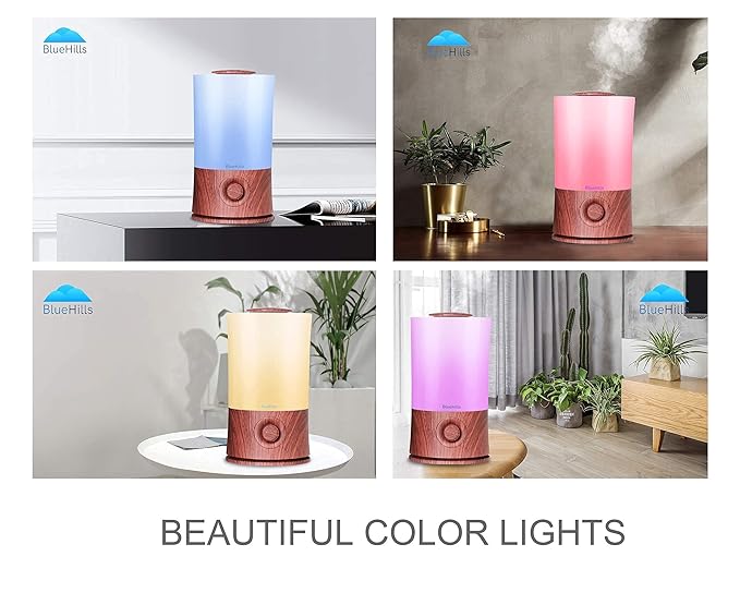 BlueHills Premium 2000 Ml and 3000 Ml Set of 3 Large Essential Oils Diffusers for Large Rooms Big Capacity Models Adjustable Cool Mist Great Gift – Value Pack of 3 Dark Wood Grain