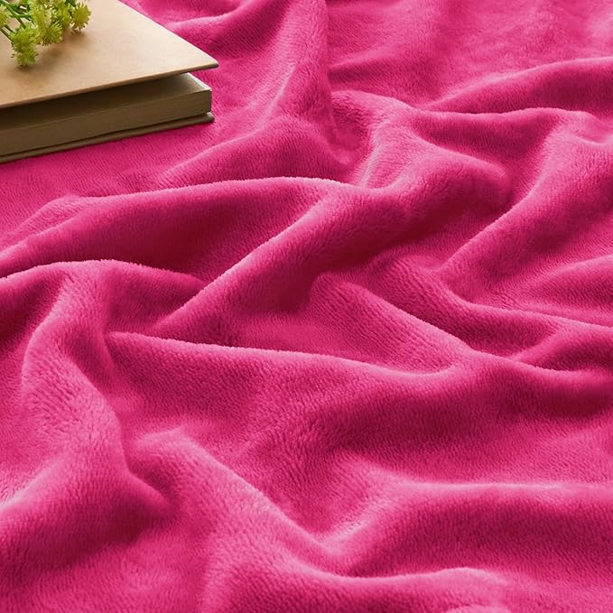 BEDELITE Fleece Blanket King Size Blankets for Bed, Luxury Plush Cozy Fuzzy Blanket 108x90 inches, Super Soft Warm Lightweight Throw Blanket All Seasons Suitable, Hot Pink
