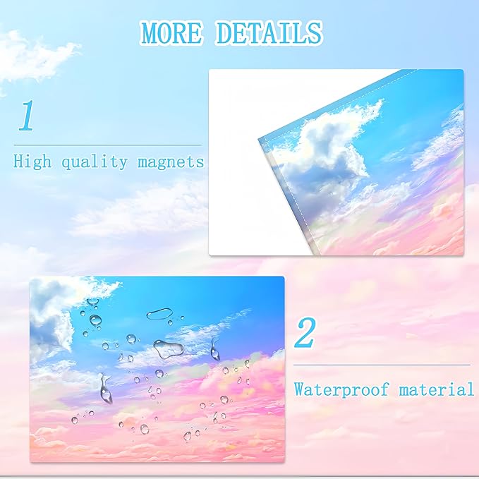 Fluorescent Light Covers for Ceiling Lights -Magnetic Cloud Cover for Fluorescent Or LED Fixture 2ft x 4ft Classroom,Home,Office Decoration Filters Overhead Lighting- Pink clouds