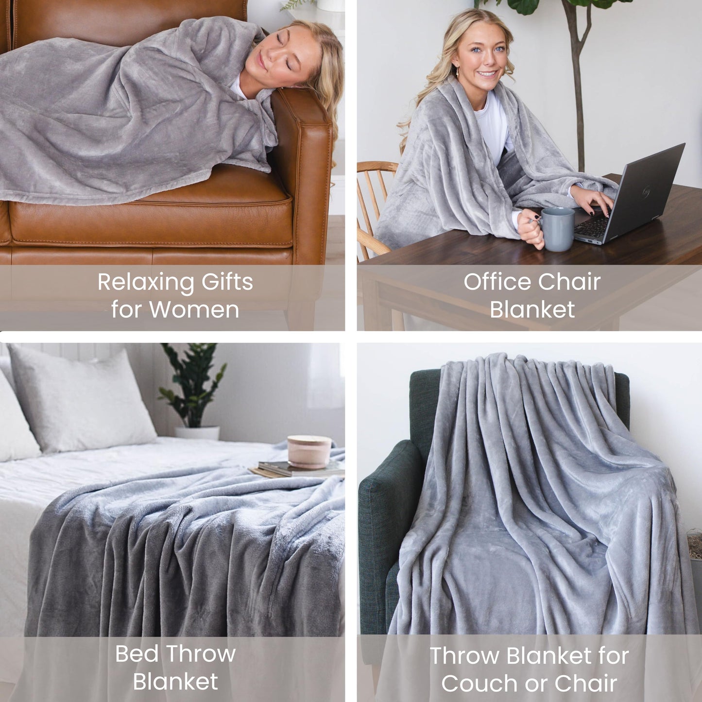Super Blanky Wearable Blankets for Women, Adult Wearable Blanket Men, Dorm Room Essentials for Girls, Girlfriend Gifts for Women, Girlfriend Birthday Gifts for her, Chemotherapy Must Haves, Light Gray