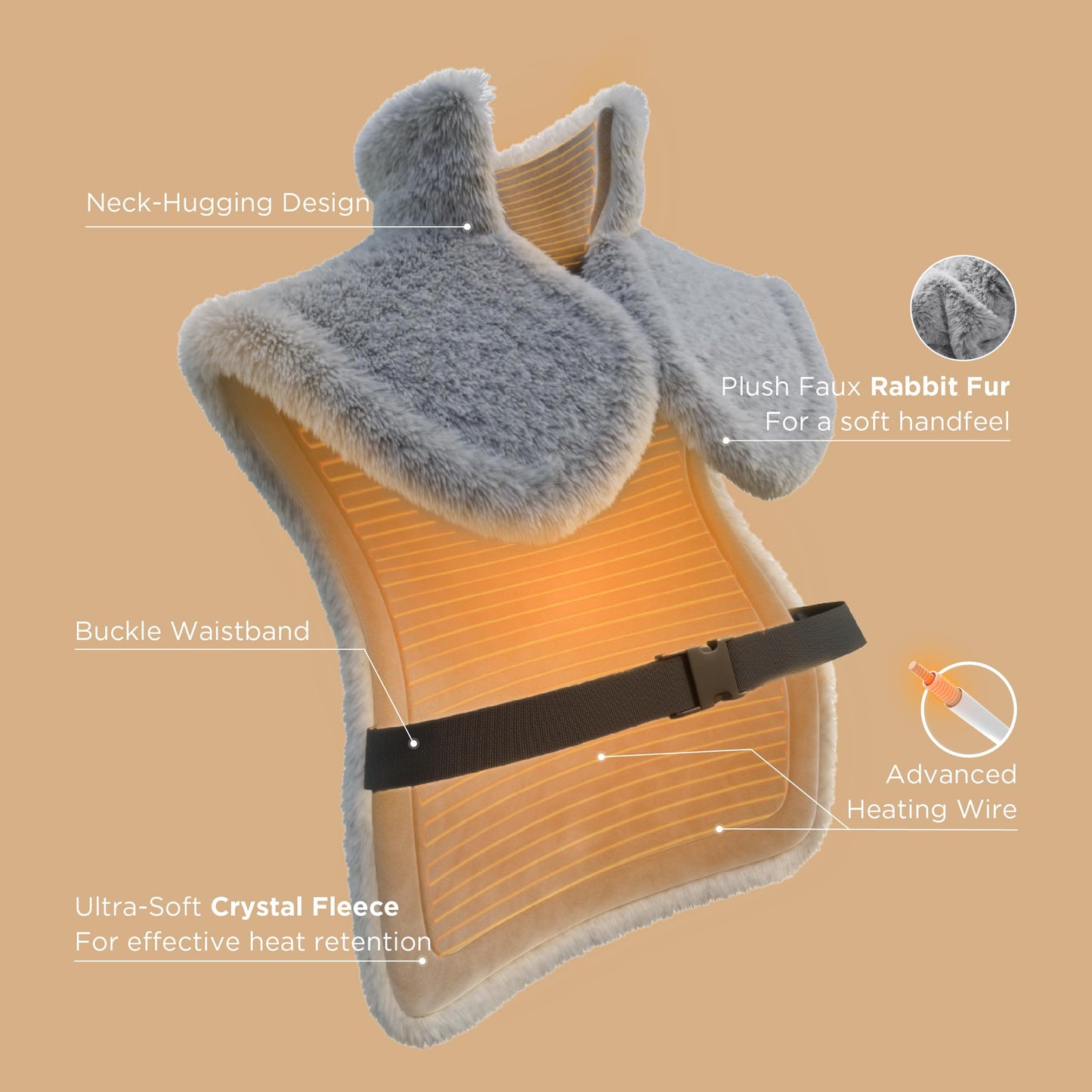 Bedsure Heating Pad for Neck and Shoulders and Back - Birthday Gifts for Women Men Mom Mens, FSA Eligible Items, Electric Heated Pad for Full Body, ETL Certified, Extra Large 24"x33", Grey