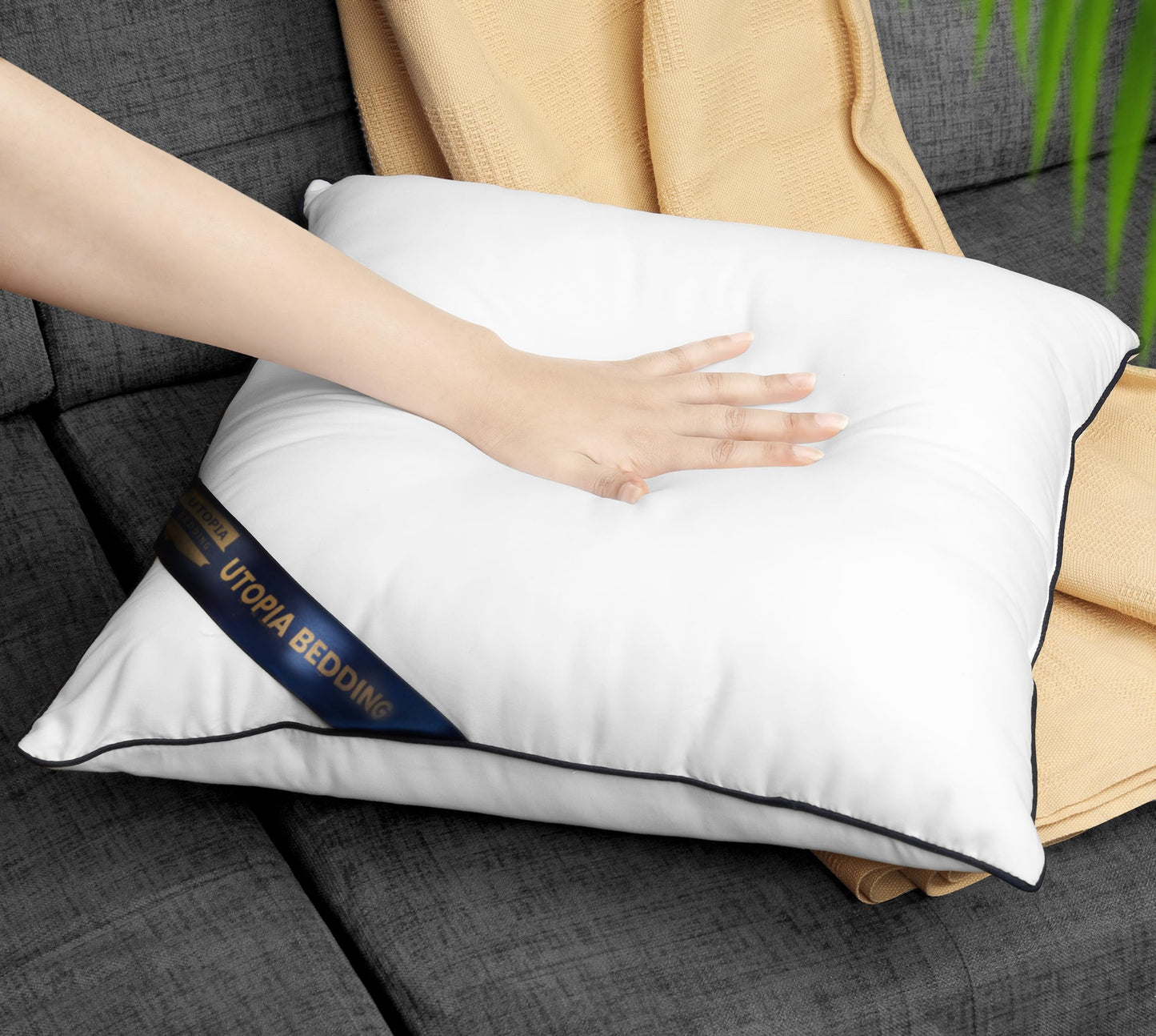 Utopia Bedding Throw Pillow Inserts (Pack of 4, White), 18 x 18 Inches Decorative Indoor Pillows for Sofa, Bed, Couch, Cushion Sham Stuffer