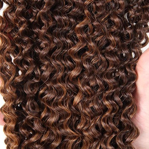 Highlight Human Hair Bundles Brown 22 24 26 Inch Color P4/30 Curly Wave Bundles Human Hair Extension Highlight Brown 12A Unprocessed Brazilian Virgin Double Weft Double Weft