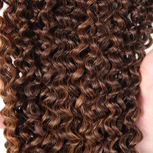 Condescension Human Hair Bundles 14 16 18 Inch Chocolate Brown P4/30 Jerry Curly Bundles Human Hair 100% Unprocessed Soft Sewn In Hair with Double Weft for Black Women