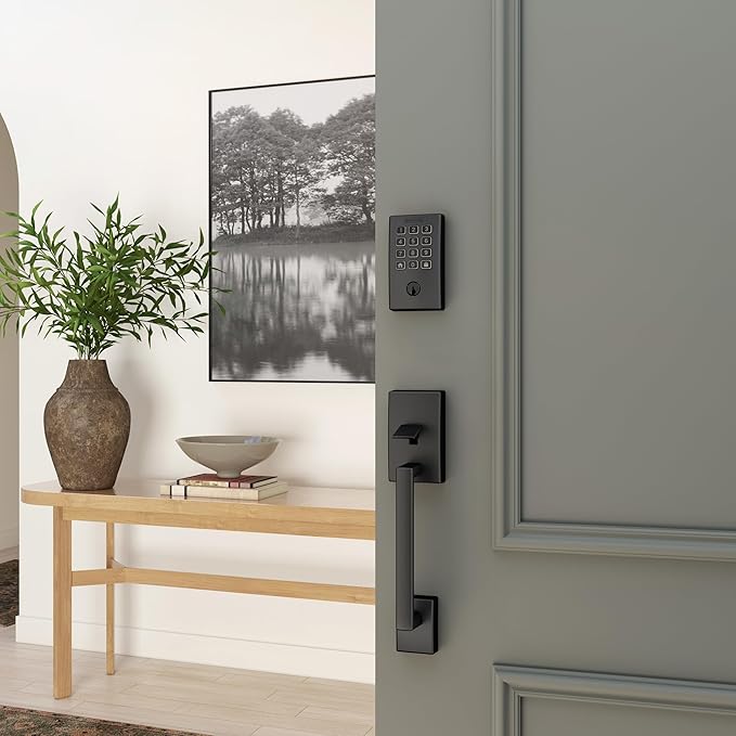 Schlage Arrive WiFi Deadbolt Smart Lock, Keyless Entry Door Lock with Century Trim, Matte Black, Compatible with Alexa and Google, BE459WB CEN 622