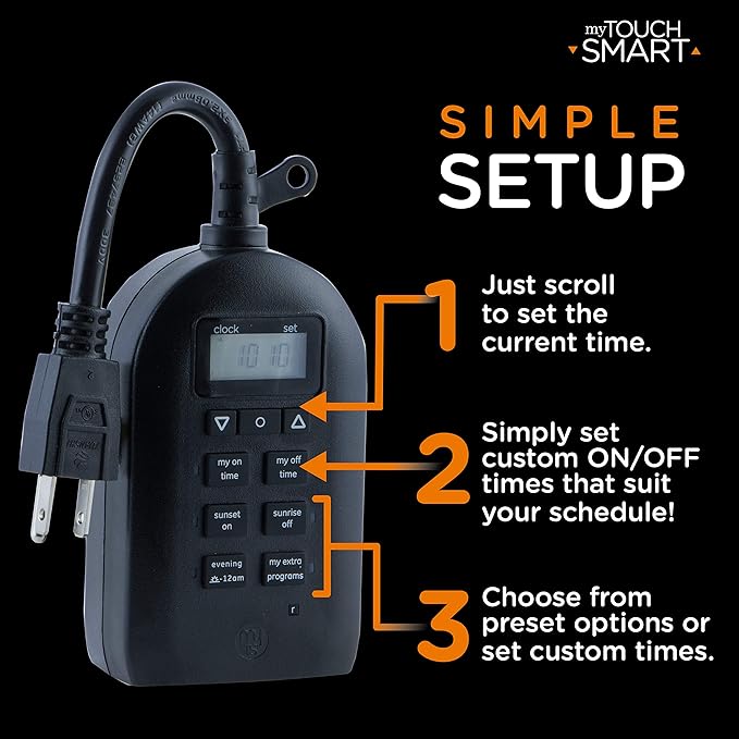 My TouchSmart 33862 Outdoor/Indoor SunSmart 7-Day Plug-in Digital Timer