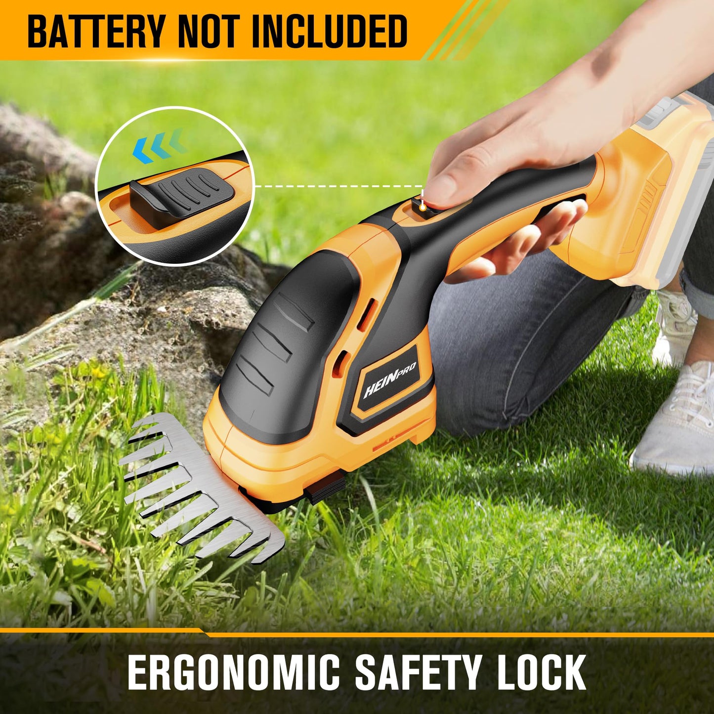 HEINPRO Hedge Trimmer Cordless Compatible with DEWALT 20V MAX Battery (No Battery), Electric Hedge Trimmer Cordless Grass Trimmer, Bush Trimmer Grass Shears Handheld for Yard, Garden, Lawn