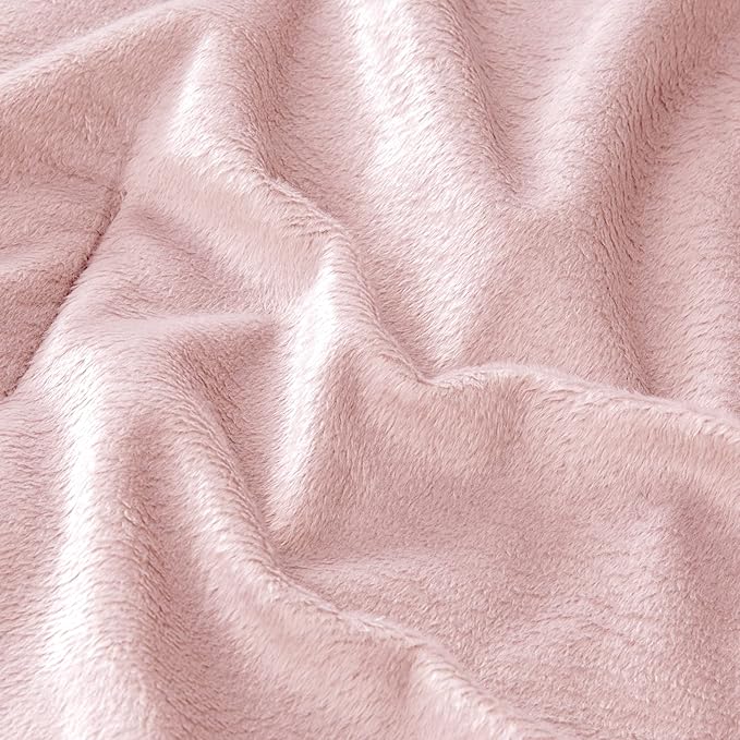 BEDELITE Fleece Twin Comforter Set -Super Soft & Warm Fluffy Pink Bedding, Luxury Fuzzy Heavy Bed Set for Winter with 1 Pillow case