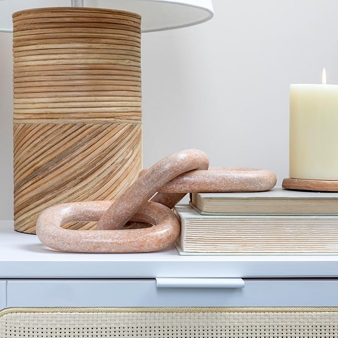 Bloomingville Decorative Marble Chain, Variegated Blush Tones