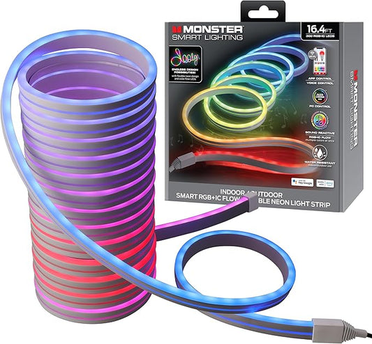 Monster MOW71005ICM 16.4 Ft. RGB + IC Flow Flexible Neon Outdoor LED Smart Light Strip