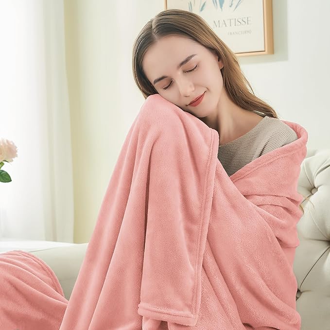 BEDELITE Fleece Blanket Pink Throw Blankets for Couch & Bed, Luxury Plush Cozy Fuzzy Blanket 50" x 60", Super Soft Warm Lightweight Throw Blanket for Travel Camping