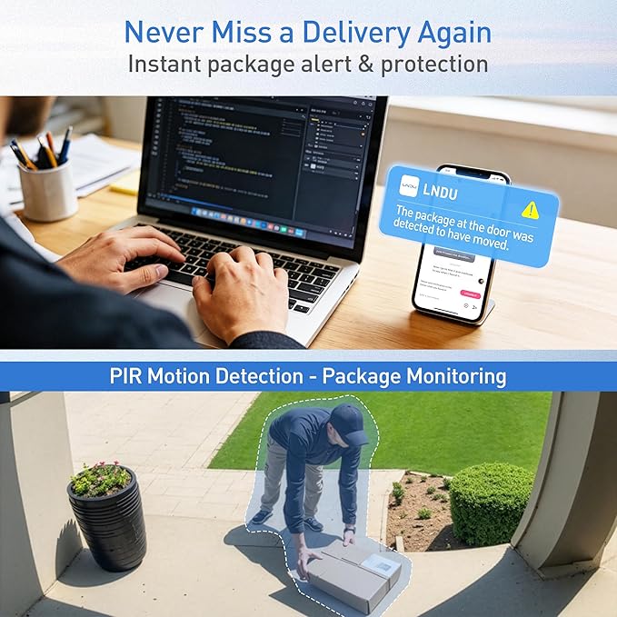 Smart Video Door Lock with 2K Doorbell Camera, Fingerprint & Keypad Keyless Entry, WiFi Deadbolt with PIR Motion Detection & Real-Time Package Alerts, App & Voice Control (Alexa & Google)