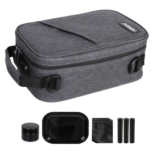 HOMEAL Smell Proof Stash Box，Smell Proof Containers with Combination Lock,Smell Proof Box,Smell Proof Stash Bag for Travel Gift for Man Women Dark Grey