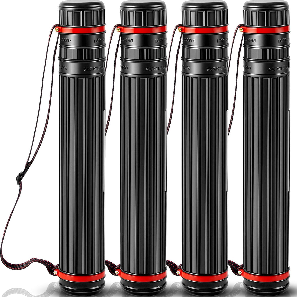 4 Pcs Large Extendable Poster Tubes from 30'' to 49' with Strap Poster Carrying Case Telescoping Tube Portable Blueprint for Posters, Blueprints, Artwork, Map Storage(Classic Standard Style)