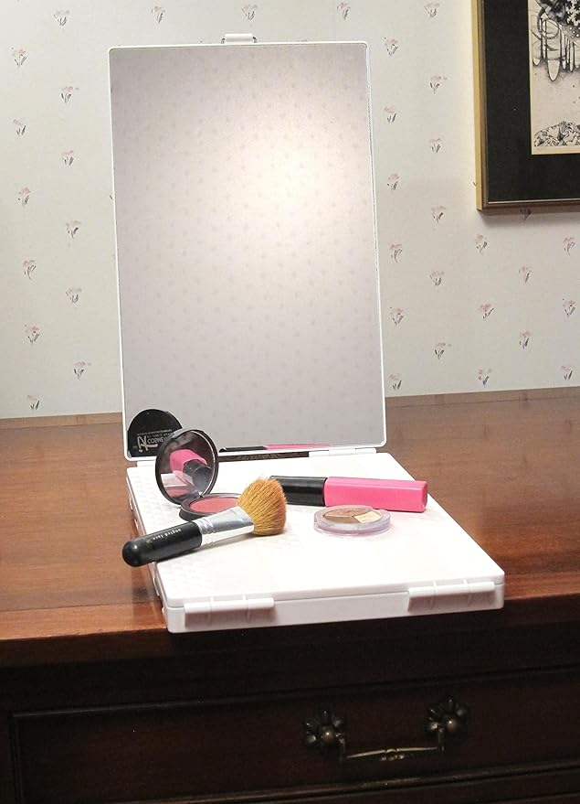 Portable Tri-Fold Mirror Home/Travel (White) 3 Way Mirror Hair, Makeup, Back of Head, Coloring, Styling, Cutting, Gifts for Men/Women
