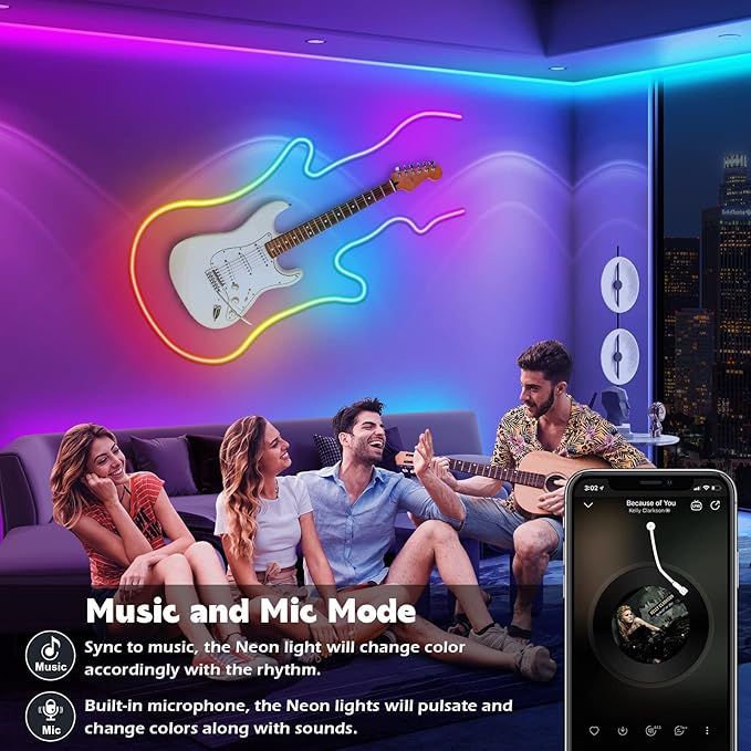 AILBTON 200Ft Neon Rope Lights,Flexible Led Rope Lights Control with App/Remote,Multiple Modes Rope Lights,IP65 Outdoor RGB Led Neon Light,Music Sync Gaming Led Neons Light Strip for Bedroom Decor